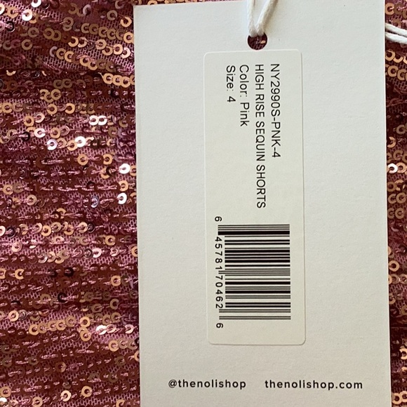 NOLISHOP-PINK SEQUIN SHORTS-NWT - Picture 7 of 7
